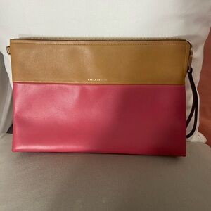 Coach Two-Tone Pink and Tan Wristlet